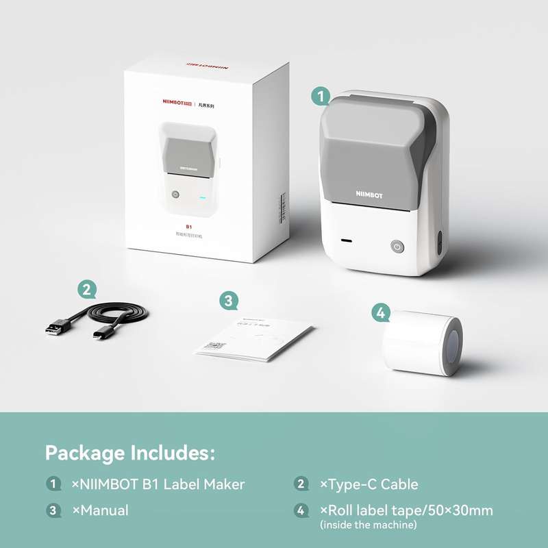 NIIMBOT B1 - Portable Thermal Label Printer - For Office & Small Biz