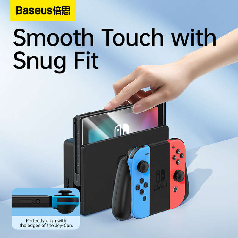 Baseus Crystal Series HD Tempered Glass Screen Protector for Nintendo Switch OLED 2021, Clear (Pa...