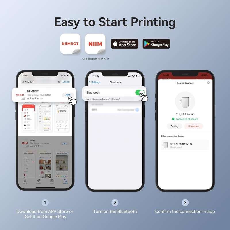 NIIMBOT D11H - Portable Label Printer - For Narrow-format Precise Printing