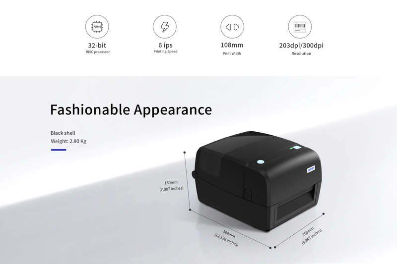 iDPRT - iT4B - Thermal Transfer Printer - 300M ribbon USB + Ethernet - Small industrial printing