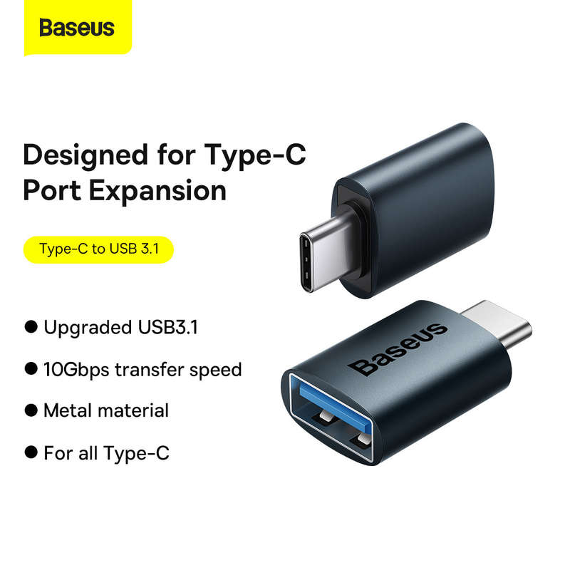 Baseus Ingenuity Series Mini OTG Adaptor Type C to USB-A 3.1 Blue
