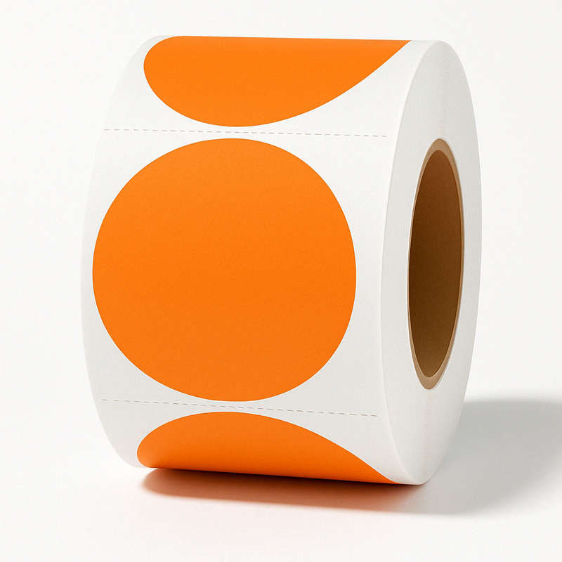 Black Rhino D39 Round Label 1000 pcs Orange/Green