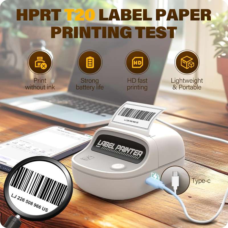 HPRT T20 - Bluetooth Thermal Label Printer -Office/Home/School Use