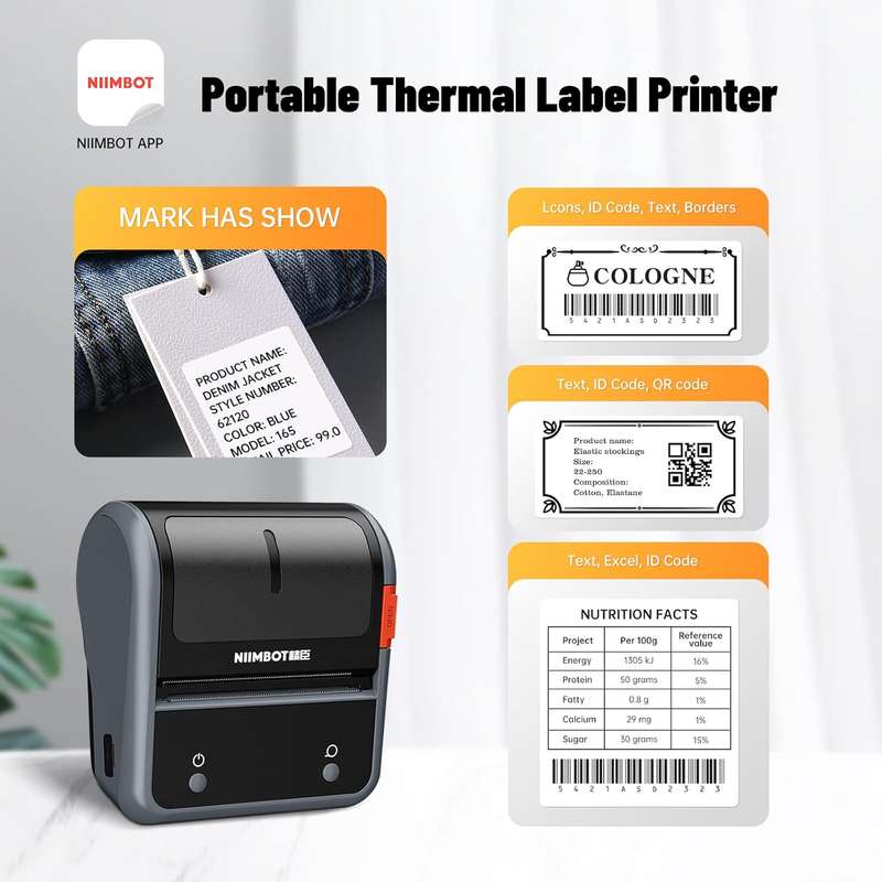 NIIMBOT B3S Wide-Format Thermal Printer- For Factory & Industrial Use