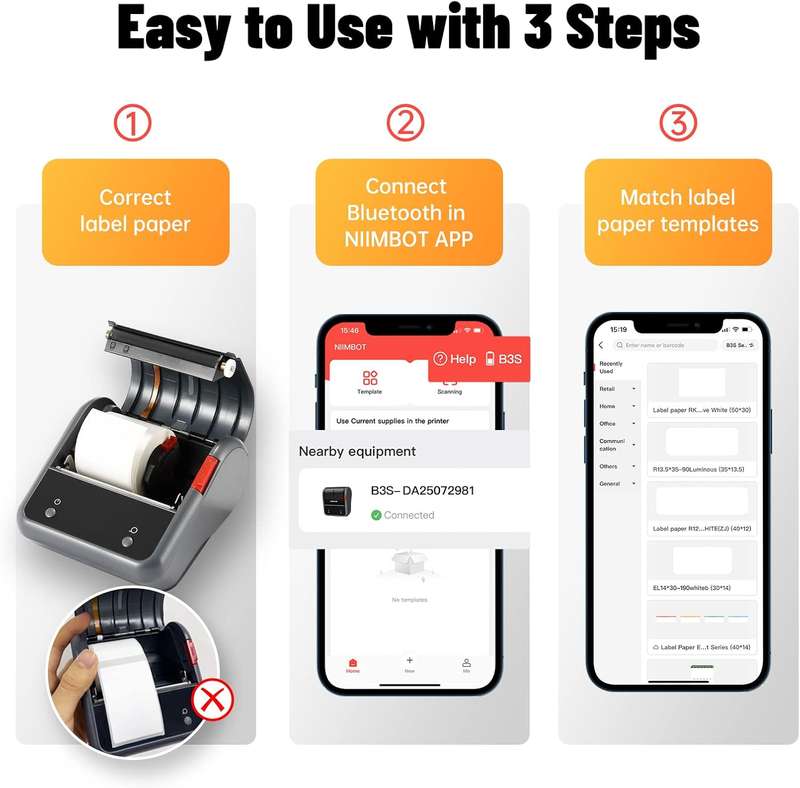 NIIMBOT B3S Wide-Format Thermal Printer- For Factory & Industrial Use