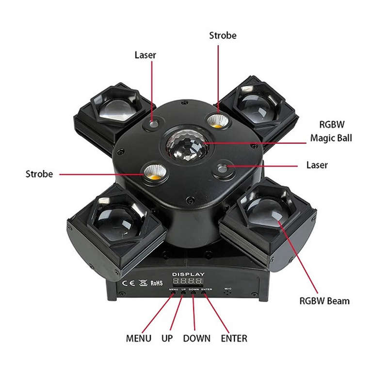 Four Moving Head Beam RGB Laser Stage Light PM-107
