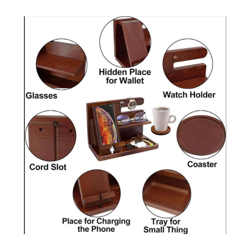 Wooden Phone Docking Station Table Organizer GC-52