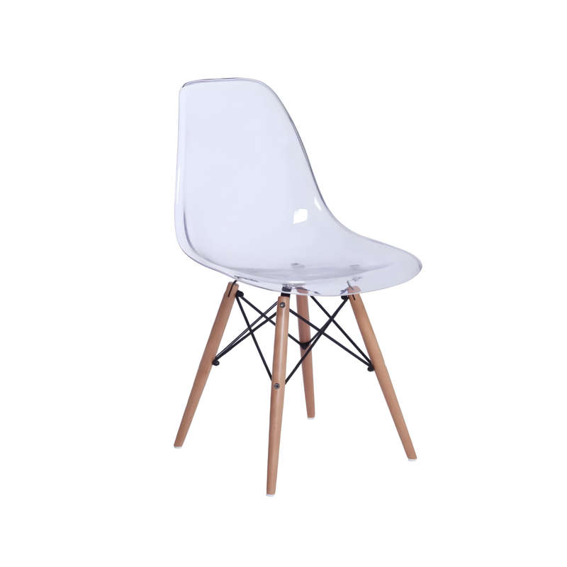 Multi-Functional Transparent Acrylic Dining Chair with Wood Legs A304C