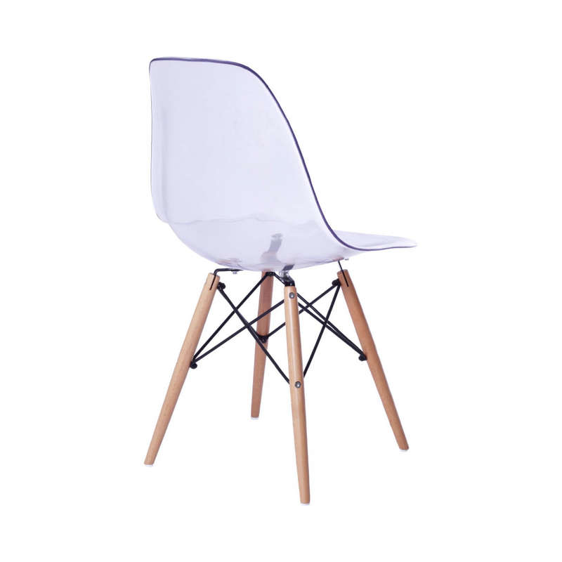 Multi-Functional Transparent Acrylic Dining Chair with Wood Legs A304C