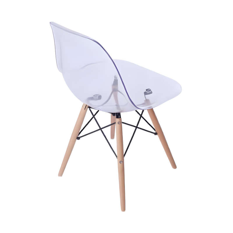Multi-Functional Transparent Acrylic Dining Chair with Wood Legs A304C