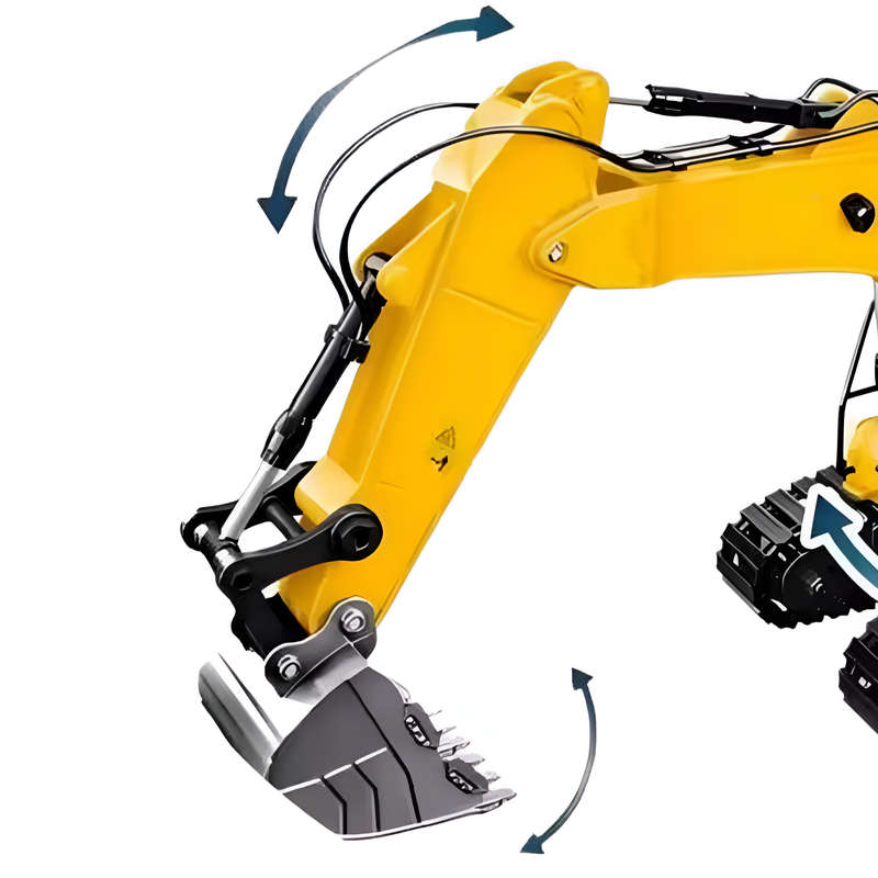 9 Channel Remote Control Engineering Excavator Toy with Lights and Sounds WJ-979
