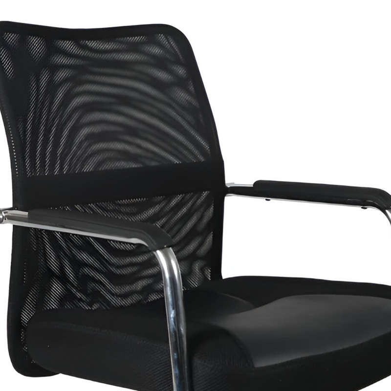 Spartan Visitors Chair-Visitors Mesh Back And Padded Memory Foam PU Seat Office Chair