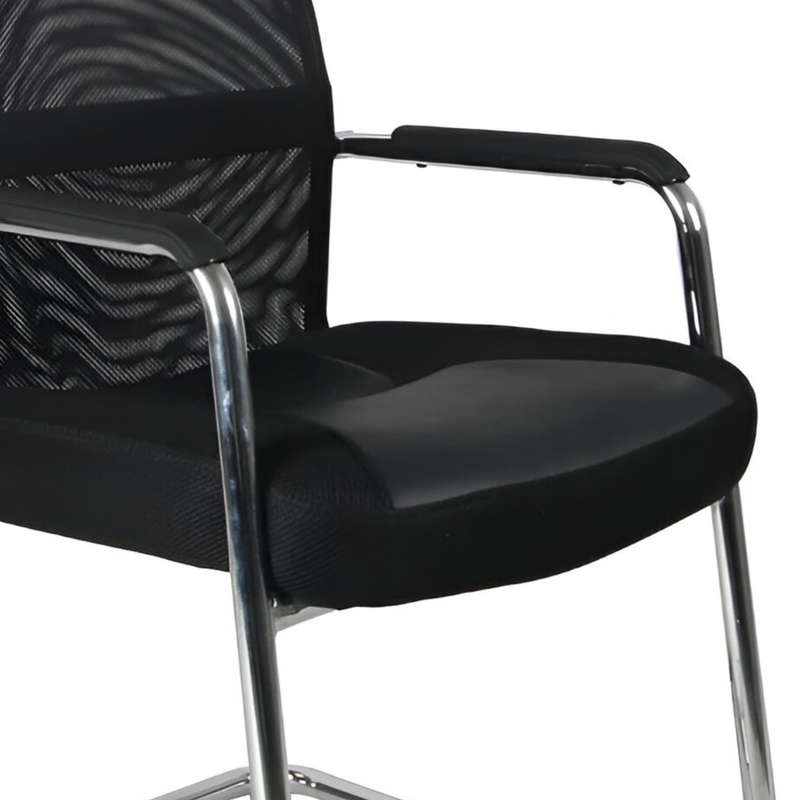 Spartan Visitors Chair-Visitors Mesh Back And Padded Memory Foam PU Seat Office Chair