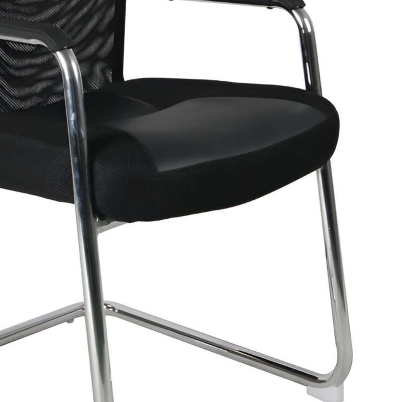 Spartan Visitors Chair-Visitors Mesh Back And Padded Memory Foam PU Seat Office Chair