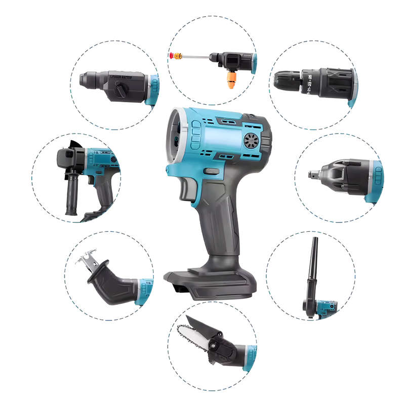 6-in-1 Cordless Multi-Head Power Tool Attachment with 2 48V Batteries XF63