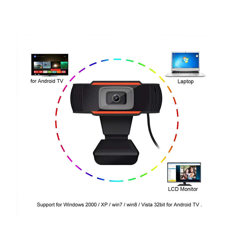 1080P HD Webcam with Built-In Mic  Ideal for Zoom, Skype, and Meetings AB-SX23