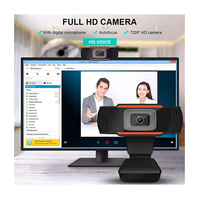1080P HD Webcam with Built-In Mic  Ideal for Zoom, Skype, and Meetings AB-SX23