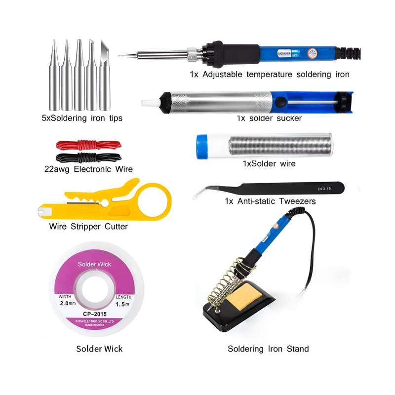 15-in-1 60W Soldering Iron Kit  Complete Tool Set for Electronics Repair