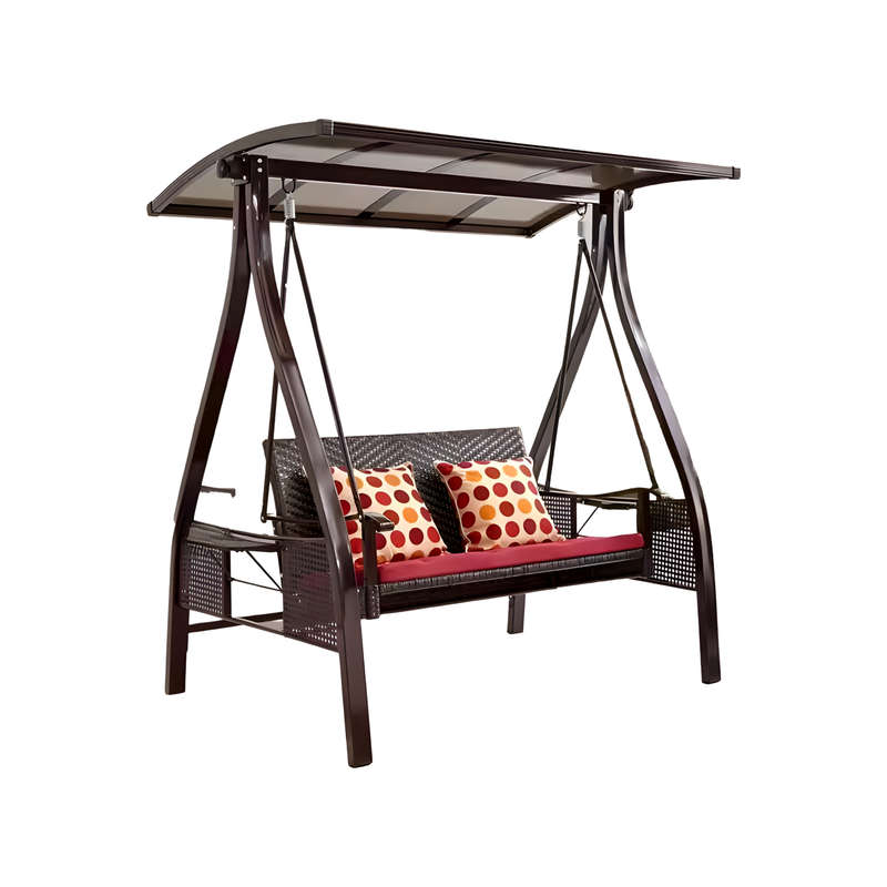 2-Seater Outdoor Patio Swing Chair with Adjustable Canopy