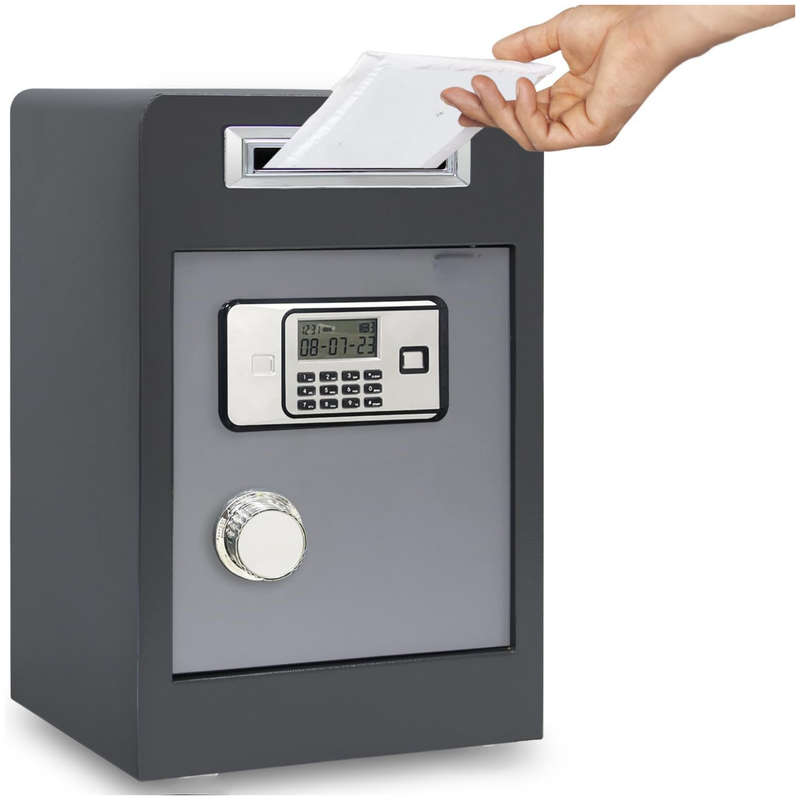 40x58.5x35cm Wall-mounted Electronic Safe Deposit with Keypad and Key Lock DL-15