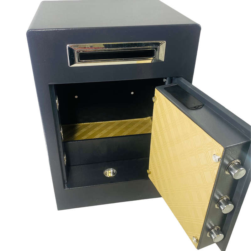 40x58.5x35cm Wall-mounted Electronic Safe Deposit with Keypad and Key Lock DL-15