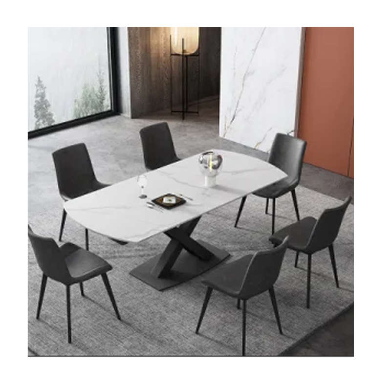 7-Piece Sintered Stone Luxury Dining Table Set