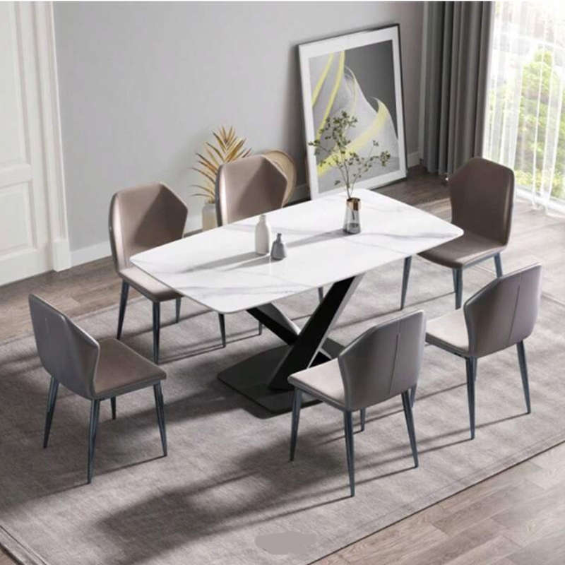 7-Piece Sintered Stone Luxury Dining Table Set
