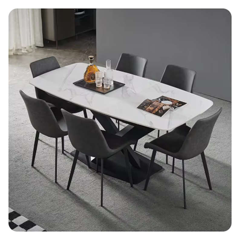 7-Piece Sintered Stone Luxury Dining Table Set