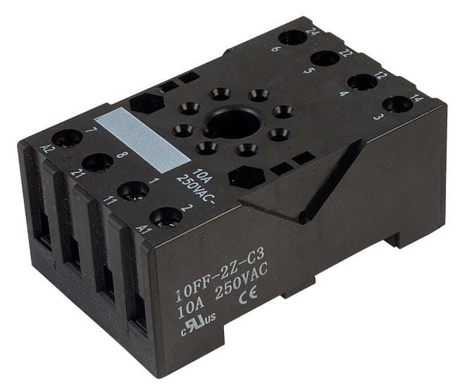 Socket relay dpdt 8 pin black 10a 250vac 10ff-2z-c3(555)