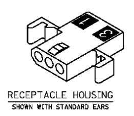 Connector housing 03w 3.68mm 1625-03r / 03-06-1031