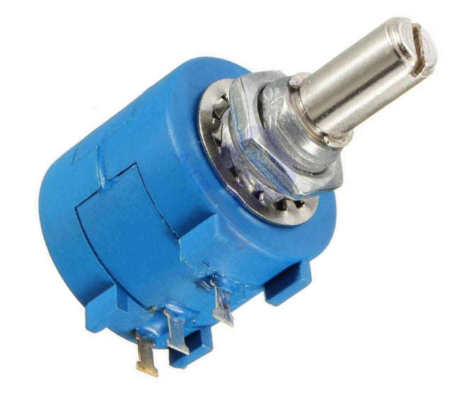 Potentiometer 10-t lin 22mm 5k0 2w shaft=6.3mm 3590s-2-502l-ch