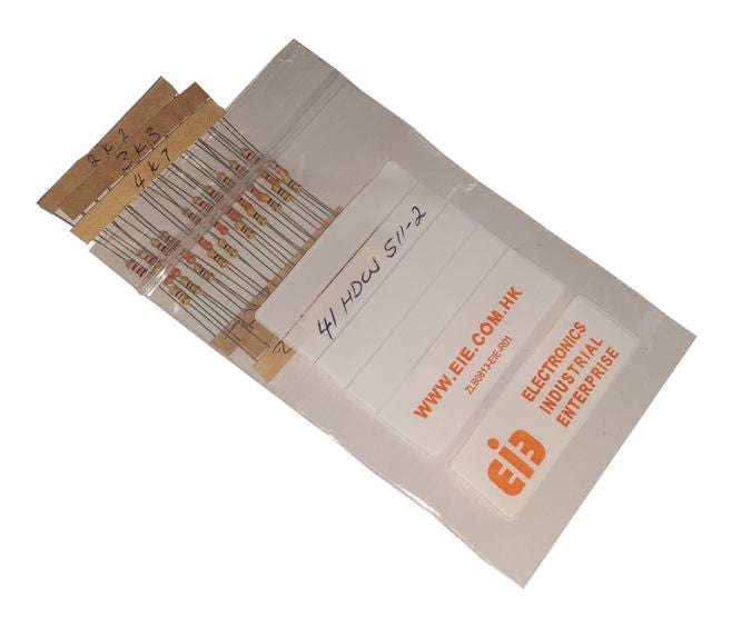 Resistor pack 1/4w 5% 10 each of ea 2k2, 3k3 & 4k7 30pcs 41hdw511-2