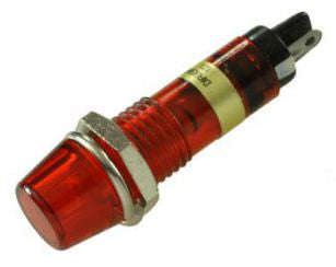 Indicator 12v led red d=7mm, 607-3132-130f