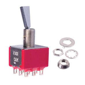 Mini toggle switch 3pdt 2-pos sol 7301p3yzq