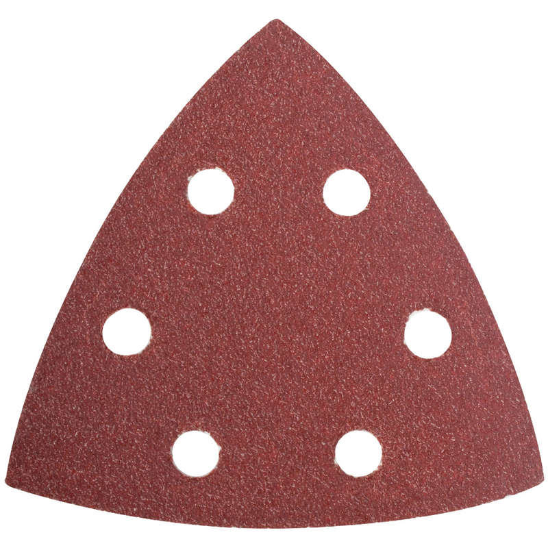 Sanding triangle sheet 60grit 94x94x94mm 5/pack w/holes hook & loop
