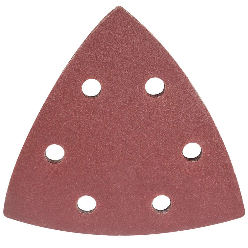 Sanding triangle sheet 120grit 94x94x94mm 5/pack w/holes hook & loop