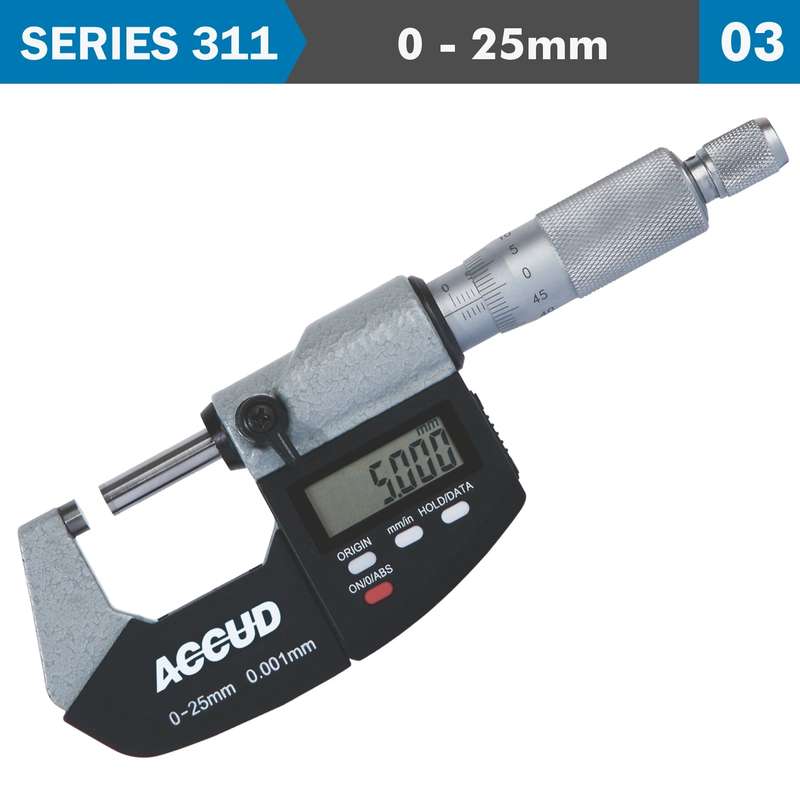 Digital outside micrometer 0-25mm 0.001m