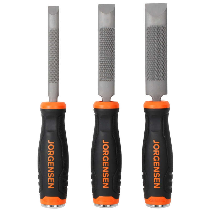 Rasp &  chisel 3pc set with metal striking end cap jorgensen