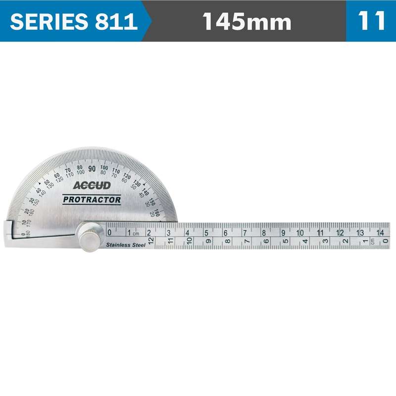 Protractor 90mm x 145mm 0-180deg. range 0.3deg accuracy
