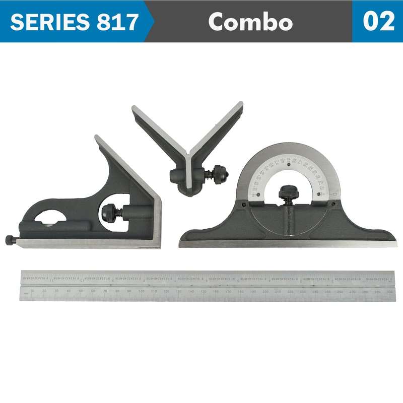 Combination square set protractor