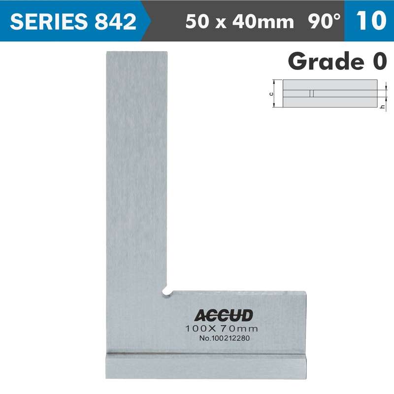 Flat edge square 90 deg. wide base 50x40mm din875