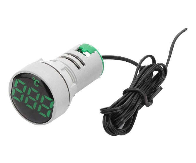 Indicator thermometer 22mm round green pl-ad101-22tm-g