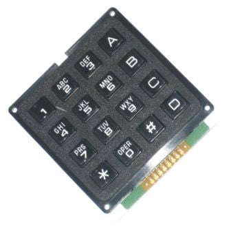 Keypad black 4x4 0-9,*,#,(a-z) ak-1604-a-bbw