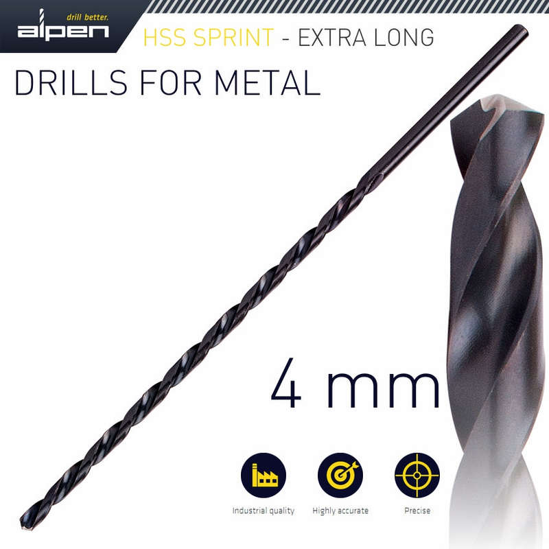 Hss drill bit 4mm 175 x 120 extra long