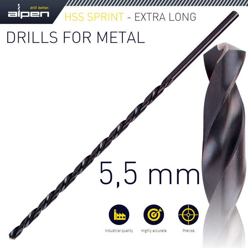 Hss drill bit 5.5mm 205 x 140 extra long