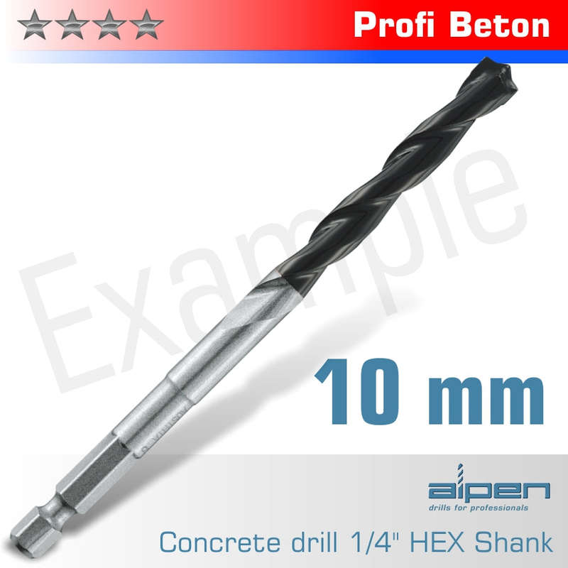 Concrete profi beton drill bit 10mm hex shank