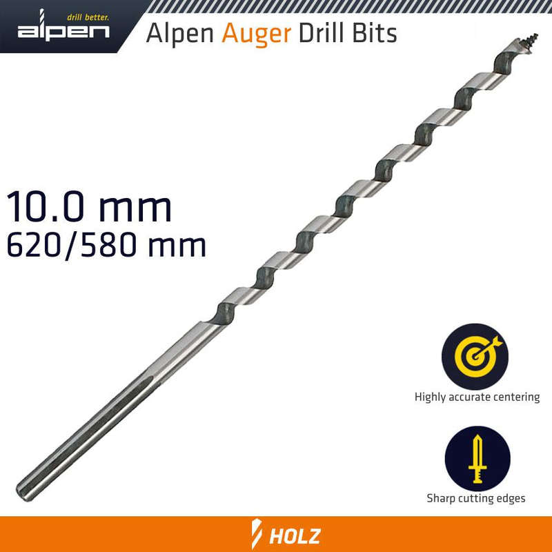 Wood auger drill bit 620 x 580 10mm