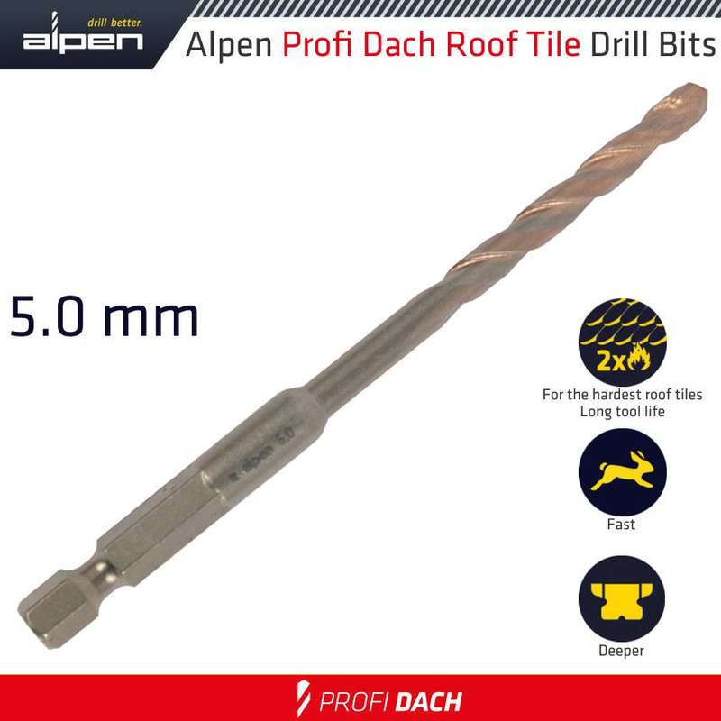 Roof tile drill bit hex 5.0mm 1/pack