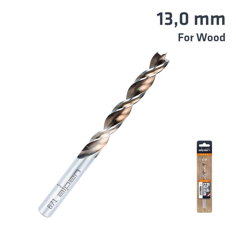 Timber twist 13.0mm wood drill bit sleeved