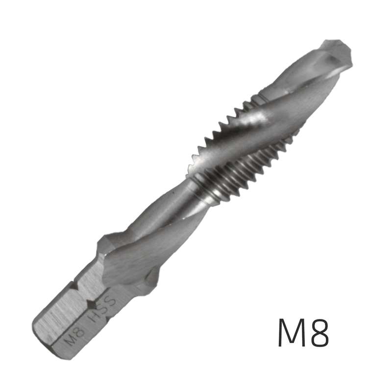 Alpen combination tap plw m8 1/4' shank